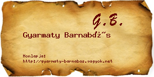 Gyarmaty Barnabás névjegykártya