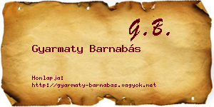 Gyarmaty Barnabás névjegykártya