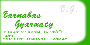 barnabas gyarmaty business card